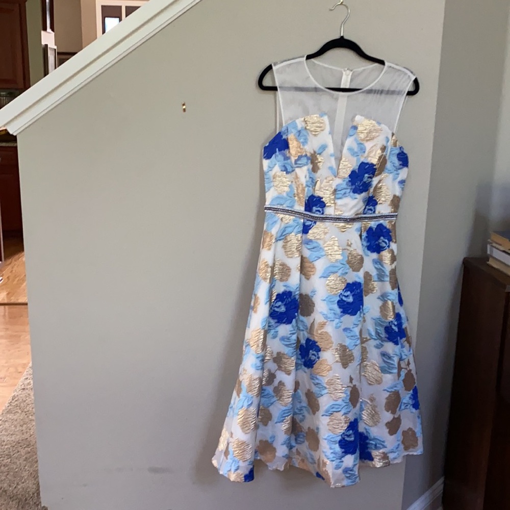 Nicole Miller New York Floral Jacquard Midi Dress - Picture 4 of 14